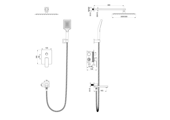 Душевая система Wonzon & Woghand Edge WW-88939003-CR