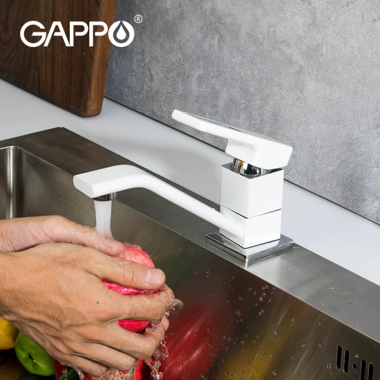 Смеситель для кухни Gappo G4517-8, белый