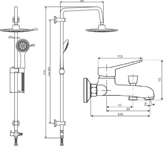 Душевой комплект Dorff Norma D0711040