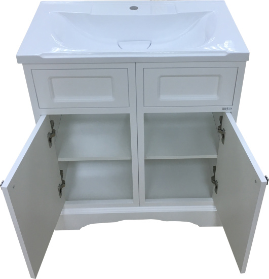 Тумба с раковиной Misty Герда 70 белая эмаль, напольная