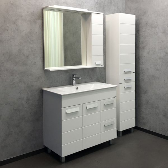Мебель для ванной Comforty Модена М 90, напольная, белая матовая