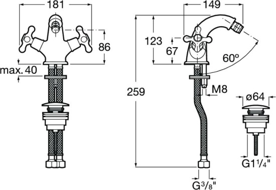 Смеситель для биде Roca Carmen 5A6A4BC00