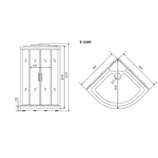 Душевая кабина Timo Standart T-6609SF