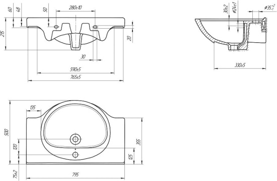 Мебель для ванной Bellezza Амелия 80 белая