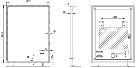 Зеркало Esbano ES-2073HDSA с полкой