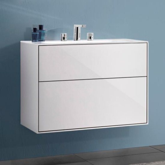 Мебель для ванной Villeroy & Boch Finion 80 white matt lacquer, с настенным освещением