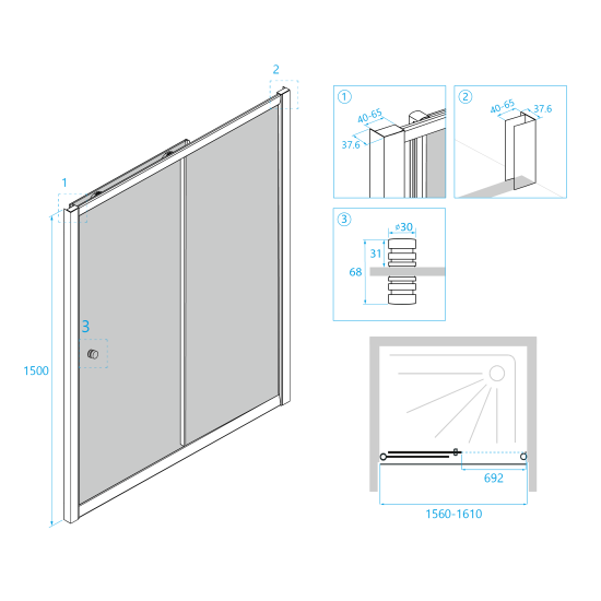 Шторка на ванну RGW Screens SC-42 1600х1500 профиль хром, стекло шиншилла