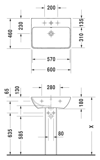 Раковина Duravit ME by Starck 2335600000