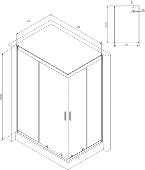 Душевой уголок Am.Pm Gem W90G-404-120280-MT
