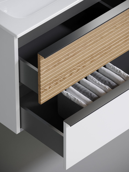 Тумба с раковиной Sancos Delta 100 дуб светлый/белый, DL100W