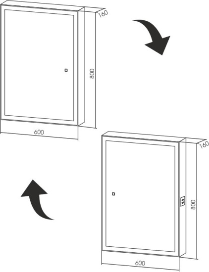 Зеркало-шкаф Stworki Эстерсунд 60 с подсветкой, сенсорное
