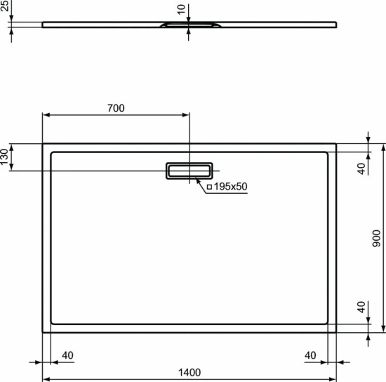 Поддон для душа Ideal Standard Ultra Flat New 140x90 прямоугольный с сифоном