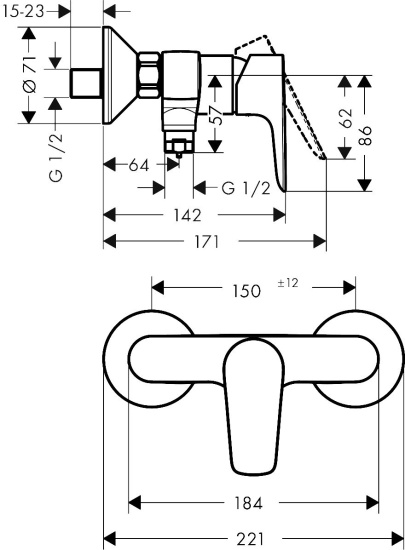 Смеситель для душа Hansgrohe Talis E 71760700