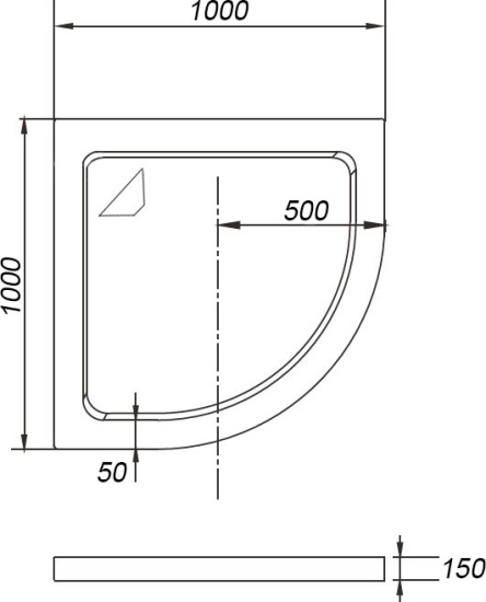 Поддон для душа Weltwasser WFR 100/15