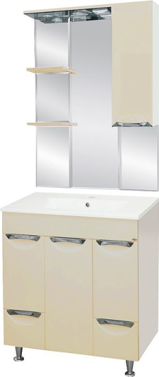 Зеркало Misty Орхидея 75 R с подсветкой, бежевая эмаль