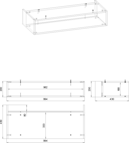 Полка Бриклаер Кристалл 100 под тумбу, муссон