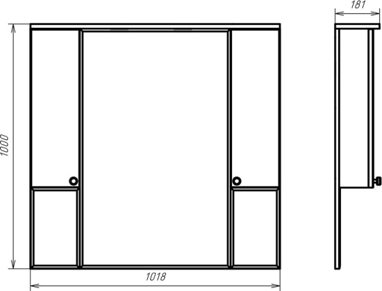 Зеркало Misty Латте 105 c подсветкой, белая эмаль