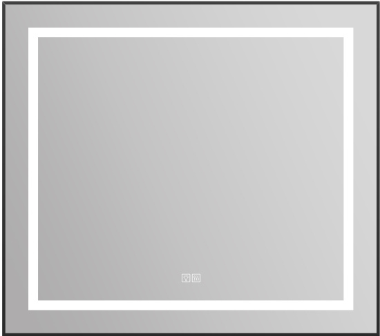Зеркало BelBagno Kraft SPC-KRAFT-885-785-TCH-WARM-NERO черное, с подсветкой и подогревом