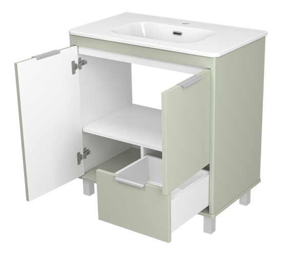 Тумба с раковиной Brevita Risacca Pistachio 80