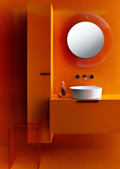 Зеркало Laufen Kartell by Laufen 80 оранжевое, с подсветкой