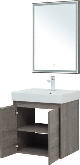 Мебель для ванной Aquanet Nova Lite 60 дуб рошелье, с дверками