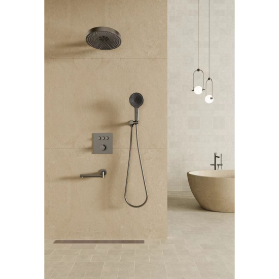 Душевая система Bronze de Luxe Omg 1011GM с термостатом, графит