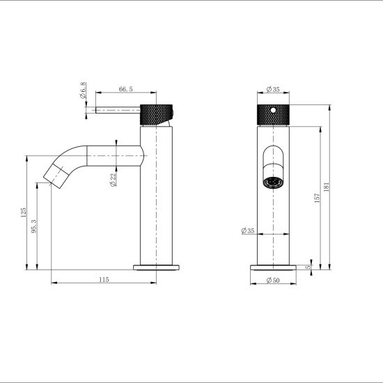 Смеситель для раковины Wonzon & Woghand WW-H1061-CR