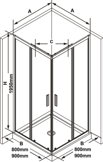 Душевой уголок Ravak BLSRV2-80 профиль хром