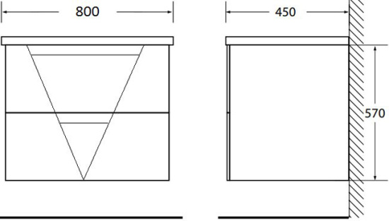 Тумба с раковиной BelBagno Vittoria 80 bianco lucido