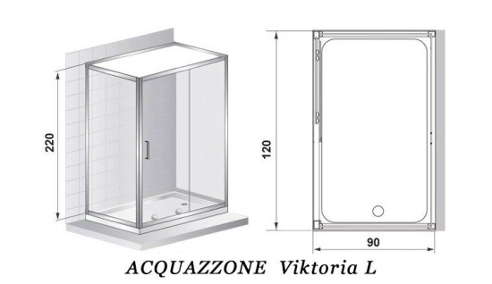 Душевая кабина Acquazzone Viktoria 120SL-L