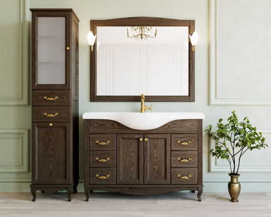 Пенал ValenHouse Эллина 40 L с бельевой корзиной, кальяри, фурнитура золото