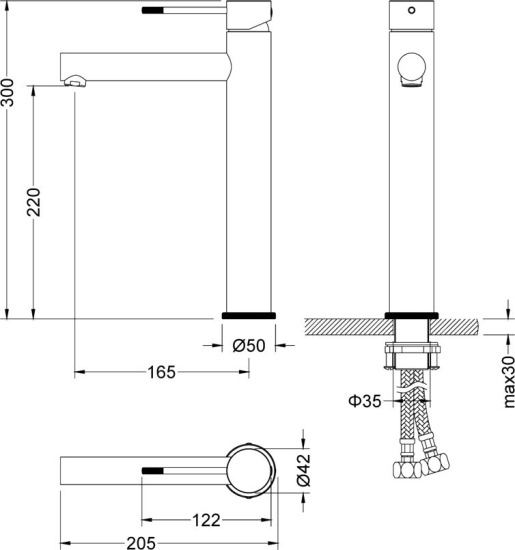 Смеситель для раковины Timo Saona 2311/18F черное золото