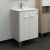 Тумба с раковиной Comforty Клеон 60, белый, дуб дымчатый, с раковиной 9060M