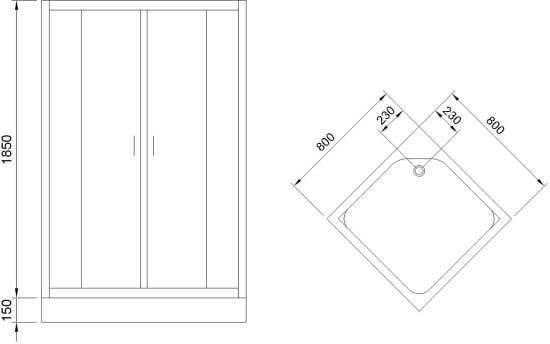 Душевой уголок Royal Bath HP RB80HP-C-BL 80x80 с поддоном