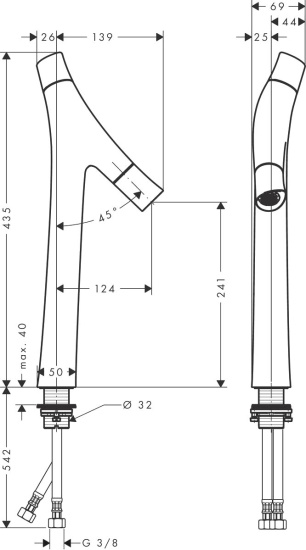 Смеситель для раковины Axor Starck Organic 12013310 шлифованное красное золото
