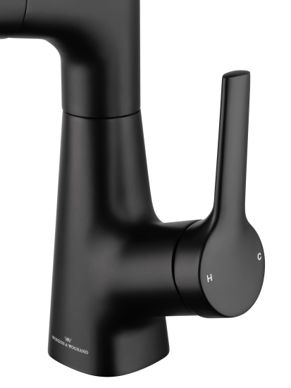 Смеситель для раковины Wonzon & Woghand WW-121B108-MB с выдвижным изливом