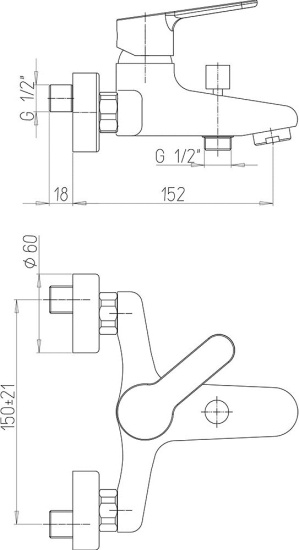 Смеситель для ванны Paini Unika 59CR111LMKM