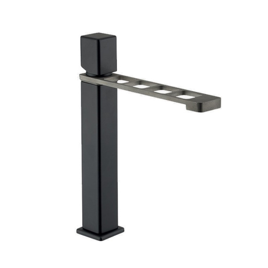 Смеситель для раковины Webert One-X OX830402441, черный/сталь