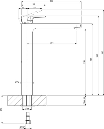Смеситель для раковины Villeroy & Boch Liberty TVW10700600061