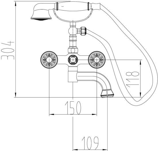 Смеситель для ванны Milacio Almeria MC.301.BR