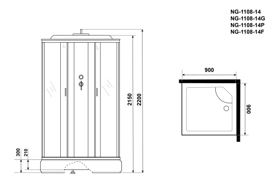 Душевая кабина Niagara Classic NG-1108-14G