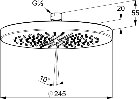 Верхний душ Kludi A-QA 6651105-00 24,5 см