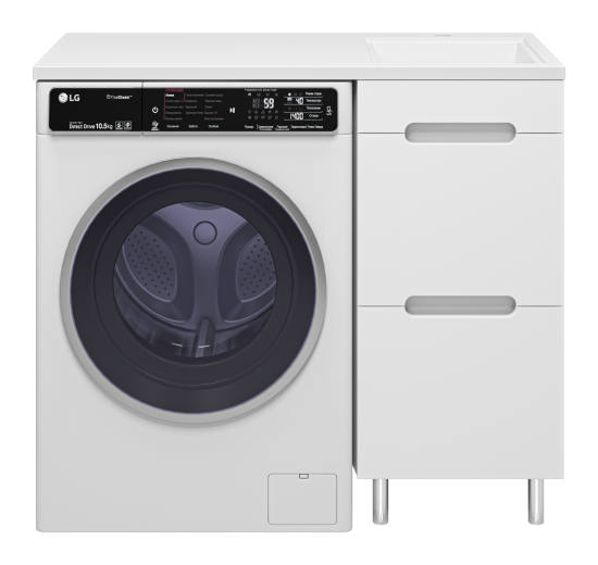 Тумба с раковиной Misty Байкал 40 L под стиральную машину, раковина Гавана 100
