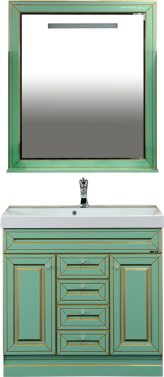 Зеркало Misty Vena 75 салатовое, патина