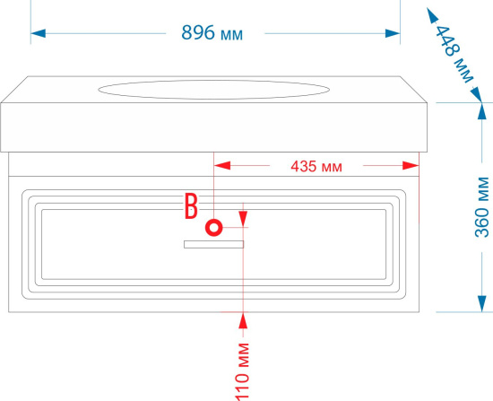 Тумба с раковиной Misty Европа 90 красная эмаль