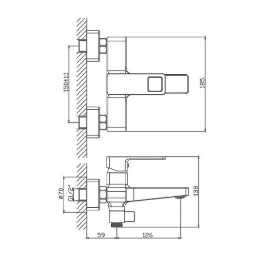 Смеситель для ванны Haiba HB60615-7 черный