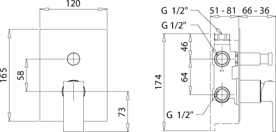 Смеситель для ванны Migliore Kvant 30439 с внутренней частью черный