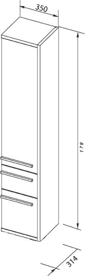 Пенал Aquanet Фостер 35 белый, эвкалипт мистери