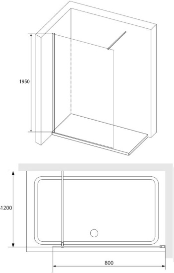 Душевая перегородка RGW WA-010 80x200, стекло прозрачное