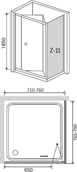 Душевой уголок RGW Classic CL-41 (710-760)x800x1850 профиль хром